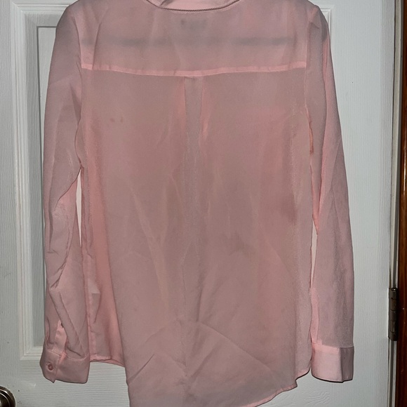 Talbots Soft Pink V-Neck Blouse - Picture 4 of 4